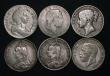 London Coins : A176 : Lot 2272 : Crowns (6) 1696 aF small edge nick, 1820 LX VG, 1847 YH Fine, 1887 nEF, 1891 Bold Fine, 1935 VF