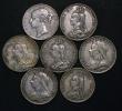 London Coins : A176 : Lot 2284 : Crowns to Double Florins (7) Crowns (6) 1845 Cinquefoil stops, Near Fine, 1889 Fine, 1890 NVF/VF ton...