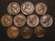 London Coins : A176 : Lot 2295 : Farthings (10) 1672 Fine, 1773 3 over 3 VF, 1826 Bare Head VF, 1827 NVF, 1844 Fair, Rare, 1847 GF, 1...
