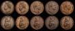 London Coins : A176 : Lot 2303 : Farthings (5) 1827 Good Fine, 1830 NEF, 1831 GVF with some surface residue, 1834 Incuse Line on Salt...