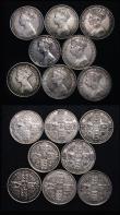 London Coins : A176 : Lot 2314 : Florins (16) 1849 Godless, 1852, 1853, 1859, 1865 Die Number 32, 1870 Die Number 21, 1871 Die Number...