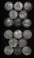 London Coins : A176 : Lot 2315 : Florins (16) 1887 Jubilee Head, 1888, 1889 Davies 814 dies 3B Rare, 1890 Scarce, 1891 Rare, 1892 Rar...