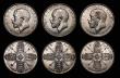 London Coins : A176 : Lot 2319 : Florins (6) 1912 ESC 931, Bull 3757 GVF/NEF and lustrous, 1913 ESC 932, Bull 3758 GVF, 1914 ESC 933,...