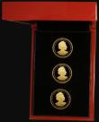 London Coins : A176 : Lot 678 : St. Helena 2018 The Queen Elizabeth II Sapphire Jubilee Collection a 3-coin set in gold comprising G...