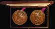 London Coins : A176 : Lot 775 : Prince Albert, Freedom of the City of London 1885 a 2-medal set, both 77mm diameter in bronze by G.G...