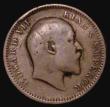 London Coins : A176 : Lot 828 : Mint Error - Mis-Strike India Quarter Anna Edward VII Obverse brockage KM#502 About Fine