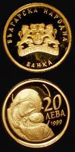 London Coins : A176 : Lot 862 : Bulgaria 20 Leva Gold 1999 Reverse: Mother Mary and Jesus KM#278 Gold Proofs (2) nFDC to FDC retaini...
