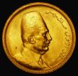 London Coins : A176 : Lot 888 : Egypt 100 Piastres Gold 1922 (AH1340) KM#341 AU/UNC the obverse with some light contact marks
