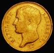 London Coins : A176 : Lot 897 : France 40 Francs Gold 1807I Large Plain Bust, Limoges Mint KM#A688.2 Fine. The reverse slightly bett...