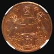 London Coins : A176 : Lot 933 : India Half Pice 1853 Calcutta Proof Restrike KM#464 in an NGC holder and graded PF62 RB