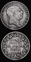London Coins : A176 : Lot 964 : Ireland Ten Pence Bank Tokens 1813 (2) S.6618 EF and nicely tones, and Near Fine/Fine
