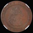 London Coins : A176 : Lot 969 : Isle of Man Halfpenny 1813 Bronzed Proof S.7416f a restrike , in an NGC holder and graded PF64 BN, P...