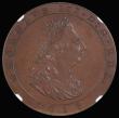 London Coins : A176 : Lot 972 : Isle of Man Penny 1813 Bronzed Proof Restrike, the obverse showing signs of die rust, in an NGC hold...