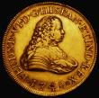 London Coins : A176 : Lot 994 : Mexico Eight Escudos Gold 1748 KM#150 Good Fine, the obverse with some scratches, the reverse slight...