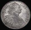London Coins : A177 : Lot 1067 : Mexico Eight Reales 1802FT Mo KM#109 EF with some light adjustment lines and a small trace of flan s...