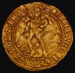 London Coins : A177 : Lot 1195 : Angel Henry VIII First Coinage, h and rose above shield, S.2265 mintmark Portcullis, 5.11 grammes, F...