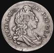 London Coins : A177 : Lot 1392 : Crown 1696 OCTAVO, First Bust ESC 89, Bull 995, struck on a large slightly oval flan 41.5-42mm diame...