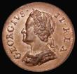 London Coins : A177 : Lot 1488 : Farthing 1754 Peck 892 EF with a small tone spot by Britannia's spear, an attractive piece with...