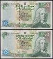 London Coins : A177 : Lot 170 : Scotland - Royal Bank of Scotland Fifty Pounds 14/9/2005 issue (2) Reverse: Inverness Castle, consec...