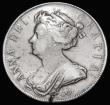 London Coins : A177 : Lot 1712 : Halfcrown 1703 VIGO, TERTIO edge, ESC 569, Bull 1358 About Fine/Fine with some light haymarking and ...