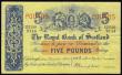 London Coins : A177 : Lot 172 : Scotland - Royal Bank of Scotland Five Pounds 2/11/1964 uniface, Signatures Bannatyne and Campbell, ...