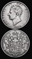 London Coins : A177 : Lot 1766 : Halfcrowns (2) 1826 ESC 646, Bull 2375 Fine, 1888 ESC 721, Bull 2773 GVF/NEF with a tone spot by REG...