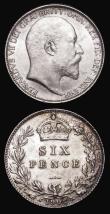 London Coins : A177 : Lot 1921 : Shilling 1902 ESC 1410, Bull 3587 UNC and attractively toned with some small rim nicks, the obverse ...