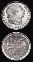 London Coins : A177 : Lot 1964 : Sixpences (2) 1816 ESC 1630, Bull 2191 Lustrous UNC with a small flan flaw behind the bust, 1888 Ang...