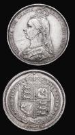 London Coins : A177 : Lot 1968 : Sixpences (2) 1887 Jubilee Head Withdrawn type, J.E.B. on truncation ESC 1752B, Bull 3267, Davies 11...