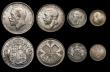 London Coins : A177 : Lot 2307 : Halfcrown 1918 NEF, Florin 1929 EF, Sixpence 1926 Modified Effigy NEF/EF, Threepence 1904 AU/GEF and...