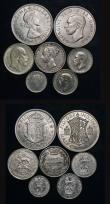 London Coins : A177 : Lot 2326 : Halfcrowns to Pennies (15) Halfcrowns (2) 1940 Lustrous UNC, 1954 Lustrous UNC, Shillings (2) 1877 D...