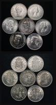 London Coins : A177 : Lot 2327 : Halfcrowns to Shillings (13) Halfcrowns (8) 1890 Good Fine, 1932 GVF/EF, 1940 Lustrous UNC, 1951 Pro...