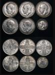 London Coins : A177 : Lot 2329 : Halfcrowns to Sixpence (11) Halfcrowns (5) 1912 (2), 1916, 1918, 1919, Florins (5) 1914, 1915, 1916,...