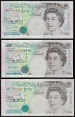 London Coins : A177 : Lot 35 : Five Pounds (3) Gill (2) B357 First Run A01 207028 A/UNC, B357 L36 811855 UNC, Kentfield B364 AK42 9...