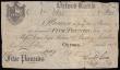 London Coins : A177 : Lot 44 : Oxford Bank Five Pounds payable here or Jones, Lloyd and Hulme London, Oxford 28 November 1805 signe...
