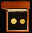 London Coins : A177 : Lot 707 : South Africa Pound and Half Pound in Gold a 2-coin set Pound 1952 KM#43 Gold Proof nFDC retaining al...