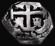 London Coins : A177 : Lot 894 : Bolivia 8 Reales 'Cob' 1726, 15.94 grammes About Fine on an irregularly shaped flan