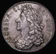 London Coins : A178 : Lot 1493 : Halfcrown 1687 TERTIO edge, First Bust ESC 498, Bull 753 EF with some minor haymarking, a most attra...