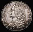 London Coins : A178 : Lot 1512 : Halfcrown 1743 Roses, DECIMO SEPTIMO edge, ESC 603A, Bull 1684, EF or better with a beautiful gold a...