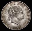 London Coins : A178 : Lot 1521 : Halfcrown 1818 ESC 621, Bull 2099 UNC and lustrous, attractively toned blue and green with touches o...