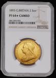 London Coins : A178 : Lot 1911 : Two Pounds 1893 Proof S.3873 Choice FDC and graded NGC PF64* CAMEO very rare in this high grade