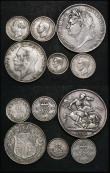 London Coins : A178 : Lot 1952 : Crowns to Threepences (12) Crowns (2) 1821 SECUNDO About Fine/Fine, 1887 VF toned, Halfcrown 1925 Ab...