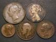 London Coins : A178 : Lot 2011 : Pennies to Farthings (4) comprising Pennies (2) 1857 Plain Trident, with double struck 8 in the date...