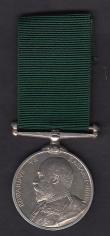 London Coins : A178 : Lot 740 : Volunteer Long Service Medal, Edward VII obverse, with KAISAR - I - HIND legend, awarded to Volr. W....