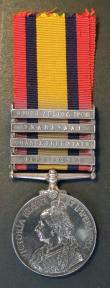 London Coins : A178 : Lot 787 : Queen's South Africa Medal, 3rd type reverse, with 4 clasps, Cape Colony, Orange Free State, Tr...