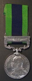 London Coins : A178 : Lot 823 : India General Service Medal, awarded to Pte. W.Weaver, 1st Warwickshire Regiment, with North West Fr...