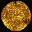 London Coins : A179 : Lot 1189 : Morocco - Merinid dynasty (Mid 13th to 15th Century) Gold Dinar, square in circle design, 5-line leg...
