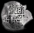 London Coins : A179 : Lot 1238 : Spanish American 8 Reales Cob undated 1726 a countermarked issue the mint and assayer unclear. The c...