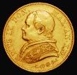 London Coins : A179 : Lot 1285 : Vatican 20 Lire Gold 1866R KM#1382.1 NEF/EF