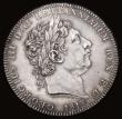 London Coins : A179 : Lot 1454 : Crown 1818 LIX as ESC 214 but with TUT&Lambda;MEN error on edge, the reverse also with the Q of QUI ...